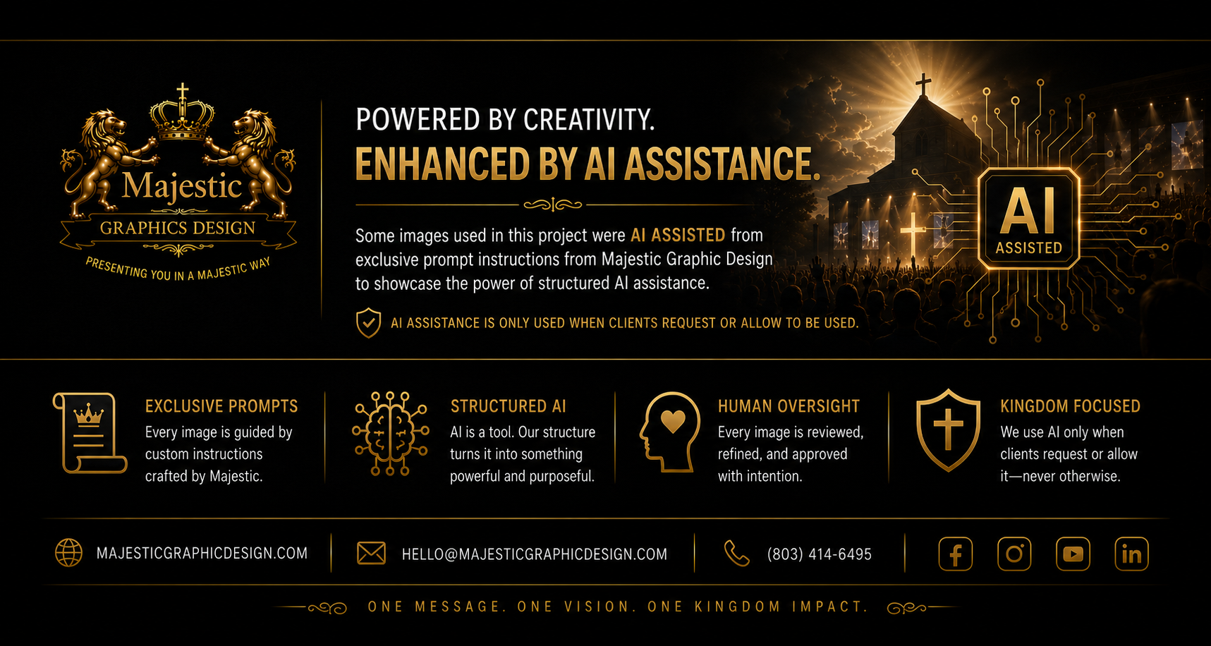 Some Majestic website visuals are AI-assisted and creatively directed.